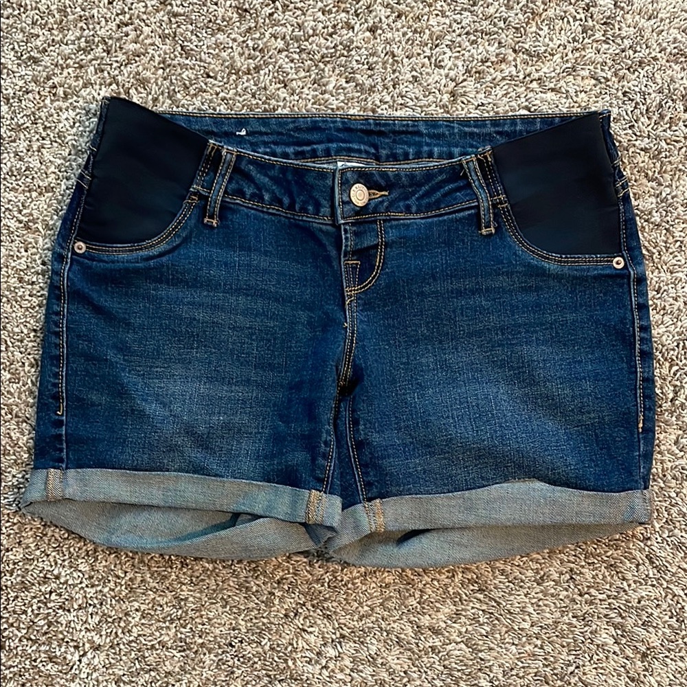 Old Navy Maternity Side Panel Blue Jean Shorts
